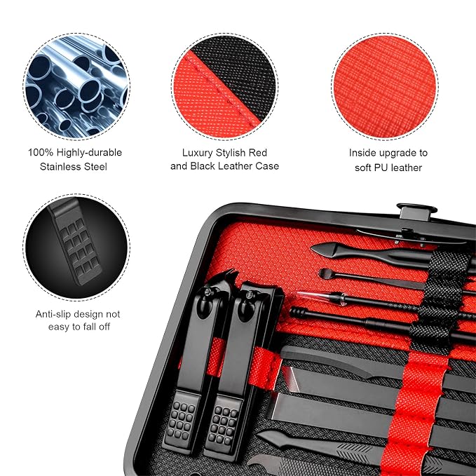 Manicure Set Professional Nail Clippers Kit Pedicure Care Tools- Stainless - Image 3