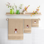 3 Pcs Highland Cow Bathroom Towel Set Farmhouse Embroidered Highland Cow Towels - Image 4