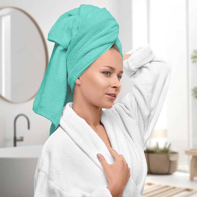 Avalon Towels Turquoise Bath Towels Set of 4 pcs, 100% Cotton Towel Absorbent - Image 2