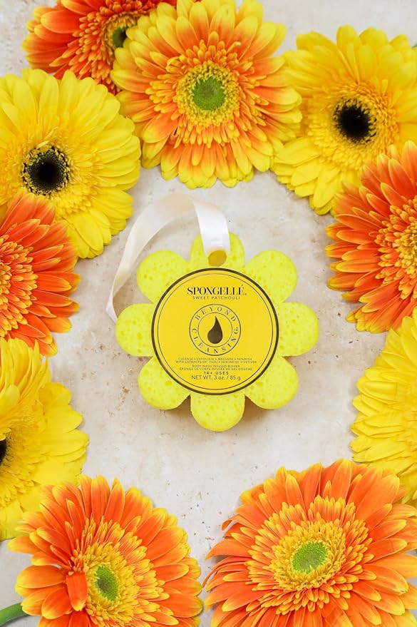 Spongellé Sweet Patchouli Wild Flower Bath Sponge | Built-in Body Wash & Body - Image 4