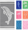 Genovega Oversized Cotton Turkish Beach Towels 72"x36" Lightweight Quick Dry by genovega