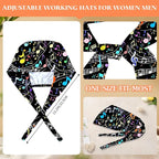 Adjustable Scrub Cap with Buttons & Sweatband, Working Hat with Elastic Tie Back - Image 4
