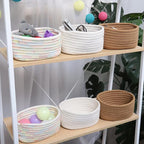 【2 Pack】 ABenkle Small Storage Baskets, Natural Cotton Rope Woven Baskets - Image 7