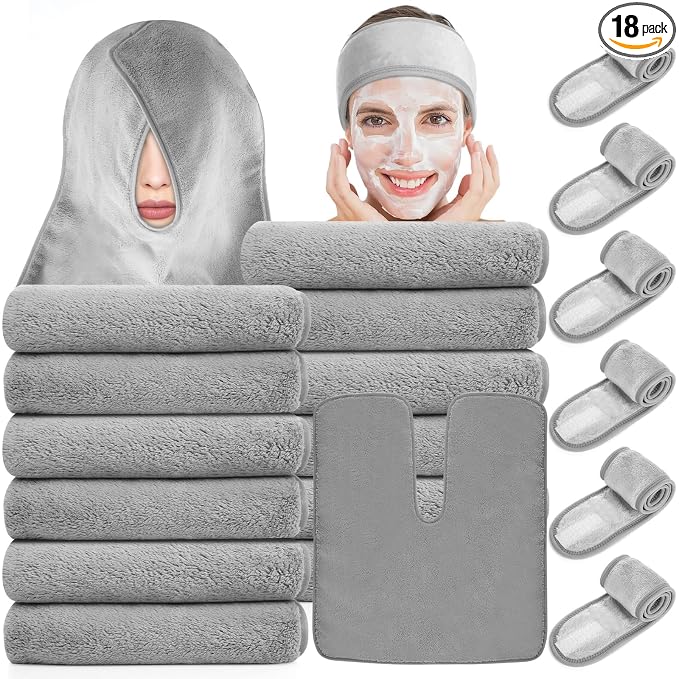 18PCS U-Shaped Microfiber Facial Towels by Unknown