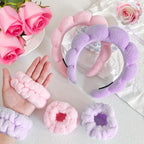 Beleki Spa Headband for Washing and Wristband Set Sponge Headband Women Face - Image 7