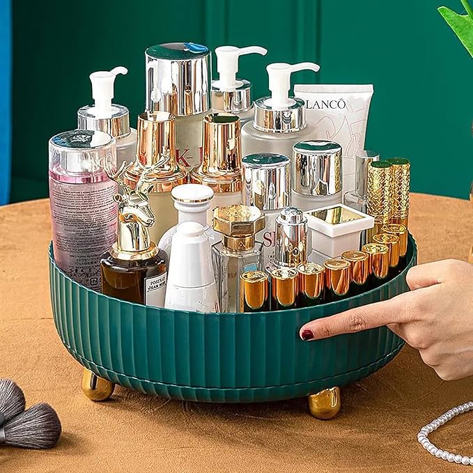 Anyoifax Makeup Perfume Organizer Tray 360 Degree Rotating Lazy Susan Skincare - Image 2