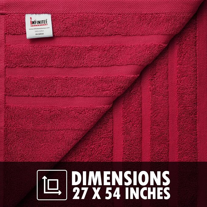 Infinitee Xclusives 100% Cotton Luxury Bath Towels Set of 2 - Image 7