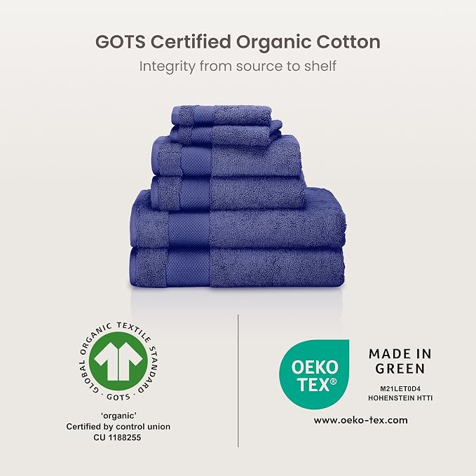 BIOWEAVES 100% Organic Cotton Bath Sheet Set of 2 | Soft Oversized Bath Towels - Image 8