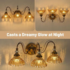 Vintage Bathroom Vanity Light, 3-Light Matte Antique Brass Finish Wall Sconce - Image 7