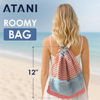 ATANI Turkish Beach Towel, Converts to a Bag, Oversized 100% Cotton Bath Towels - Image 4