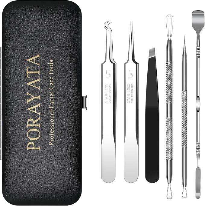 Blackhead Remover Tool Kit, Skin Scraper by PORAYATA