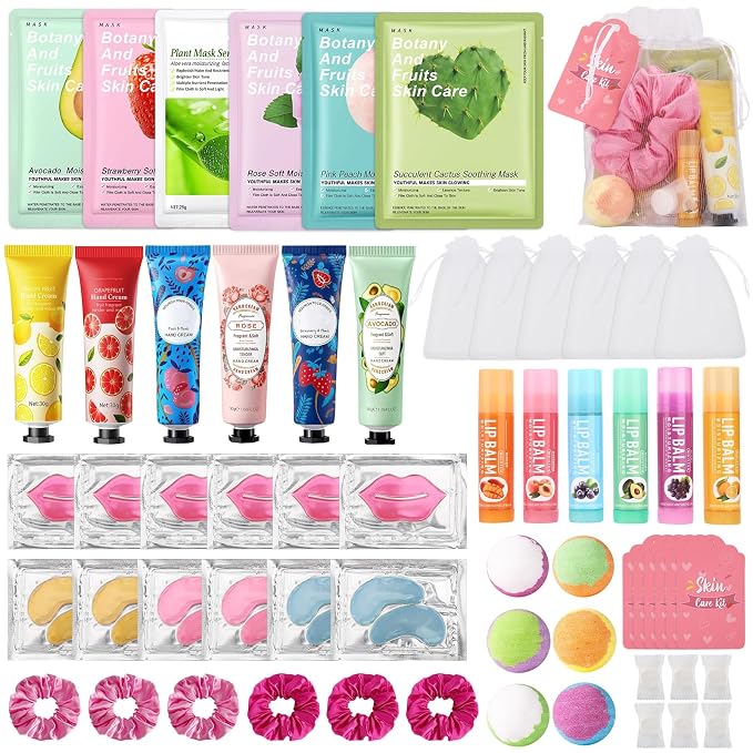 60PCS Spa Party Supplies for Girls, Include Facial Masks, Lip Mask, Under Eye by jutqut