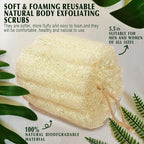 Natural Shower Loofah Sponge, Bath Exfoliating Loofa Body Scrubber, Soft and - Image 2