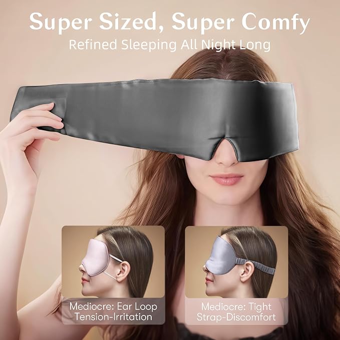 Silk Sleep Mask for Women and Men, Side Sleeper, 22 Momme Pure Mulberry Silk - Image 2