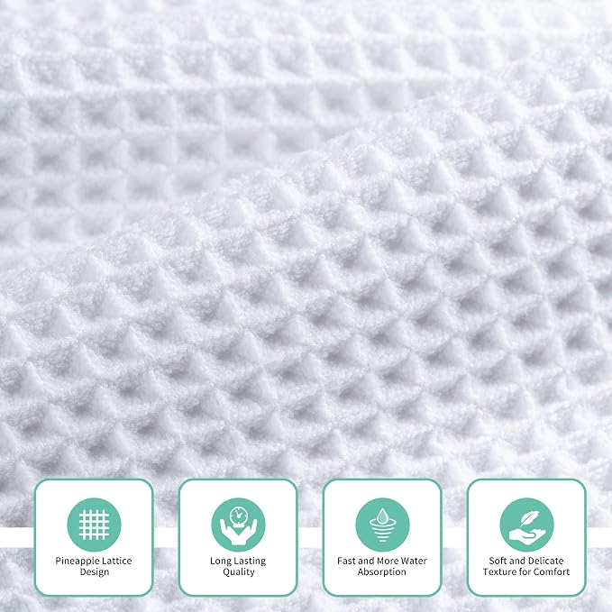 MICROFI Microfiber Waffle Bath Towels, 3 Pieces, Fast Drying, Lint Free - Image 2