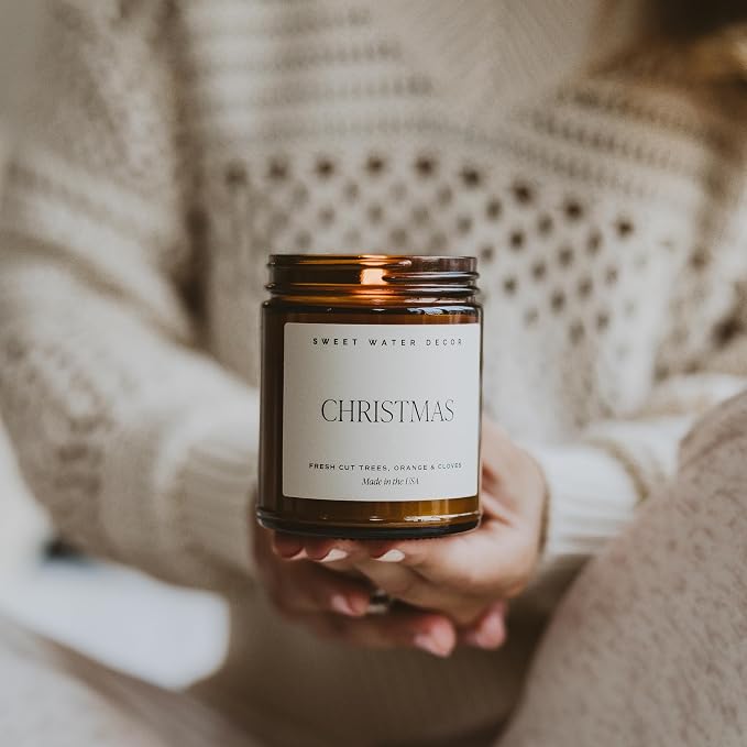 Sweet Water Decor Christmas Soy Candle | Apple Cider, Fresh Cut Christmas Tree - Image 6