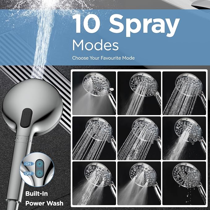 MakeFit Dual Filtered Shower Heads Combo, High Pressure Rain Shower Head - Image 7