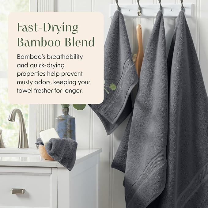 Springtree Home Luxury Viscose from Bamboo Bath Towel Set of 4 | 35% Viscose - Image 4