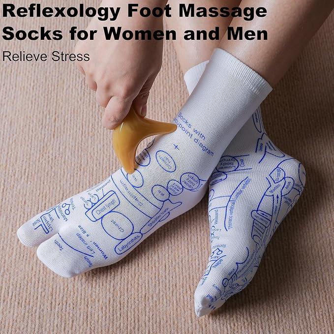 Reflexology Socks with Beginner Acupoint Massage Tools Set of 5 - Image 2