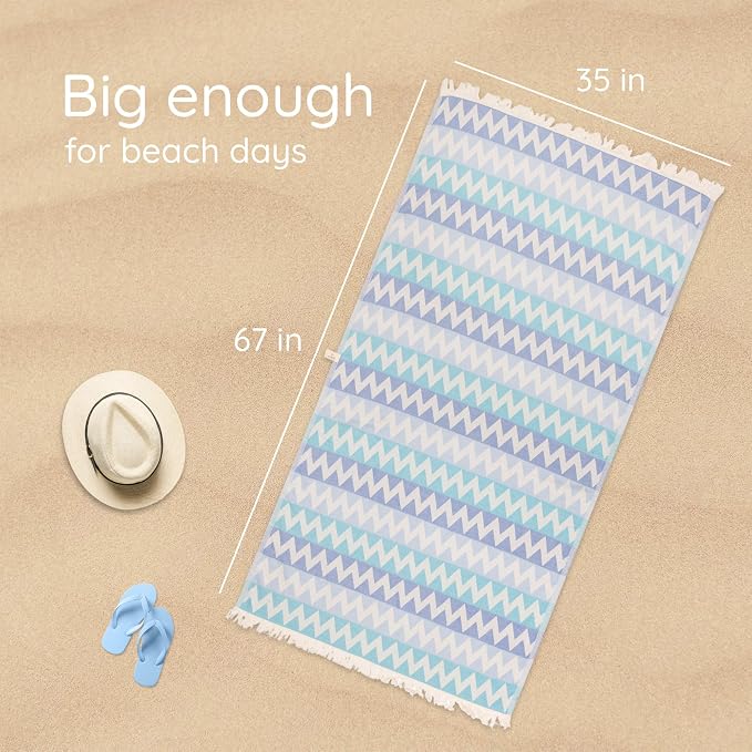 Premium Turkish Beach Towel – 100% Cotton, Quick Dry, Sand Free, Oversized - Image 3