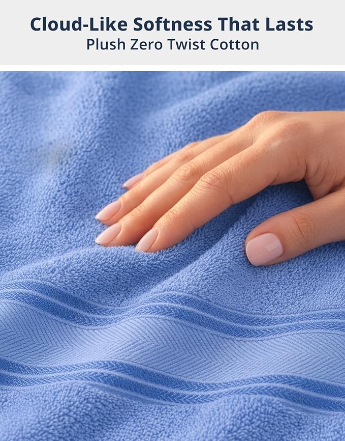 LANE LINEN Premium Bath Towel Set of 12 – 100% Cotton Towels - Image 5