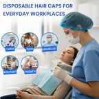 Disposable Bouffant Caps 21 Inch Non Woven Hair Net Elastic Head Cover - Image 4