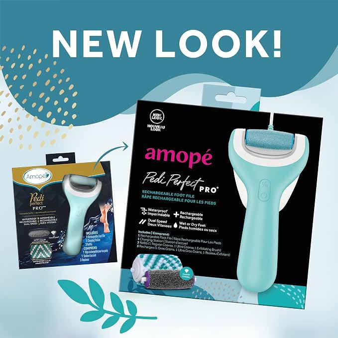 Amope Pedi Perfect Pro Wet & Dry Electric Foot File Callus Remover Kit - Image 2