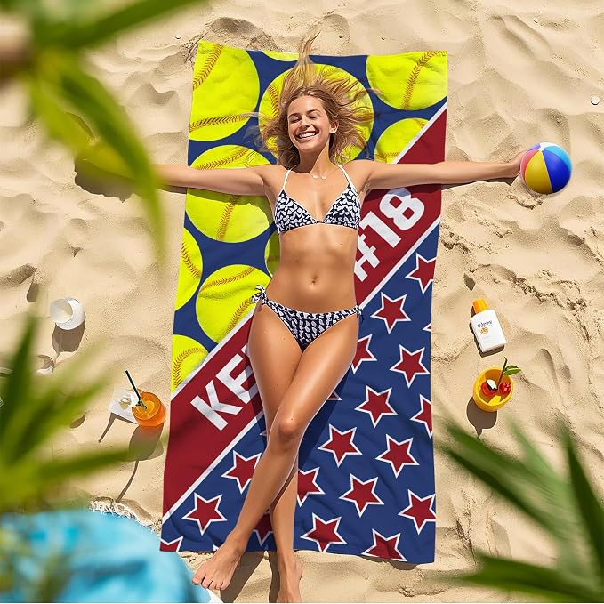 Personalized Beach Towel With Name, Custom Beach Towel with Text, Customized - Image 7