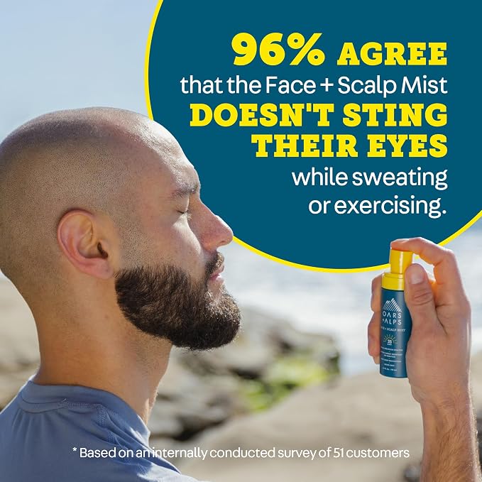 Oars + Alps Face & Scalp Sunscreen Spray Mist, SPF 35 Facial & Hair Sunscreen - Image 6
