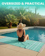 2 Packs Cotton Turkish Beach Towels Swim Towel Compact Oversized Sand Free - Image 5
