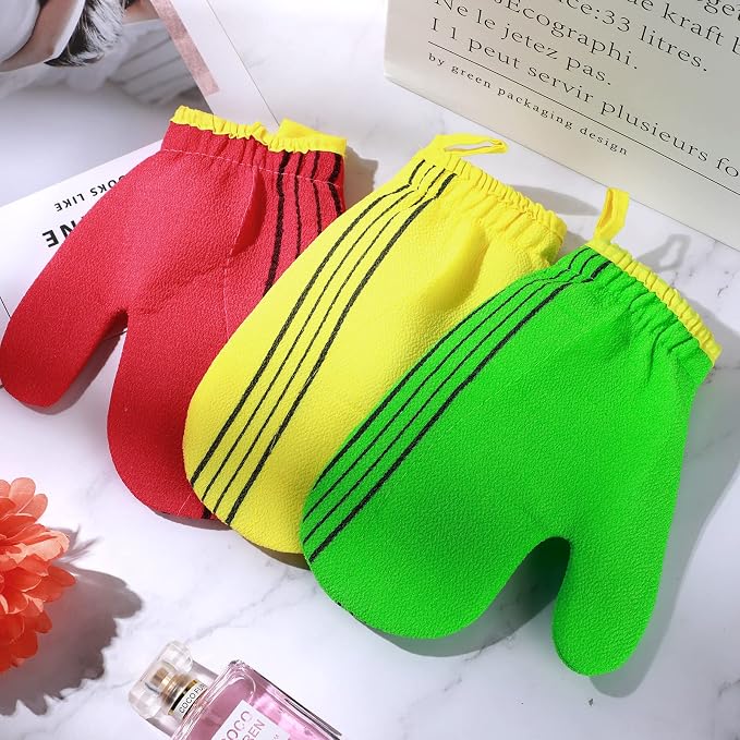 3 Pieces Korean Exfoliating Mitt Exfoliating Washcloth Korean Body Scrub Mitt - Image 3