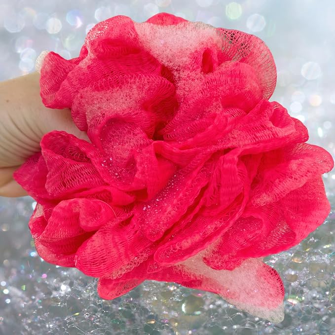 Pink Bath Sponge Pack of 3 – Large Exfoliation Loofahs - Image 2