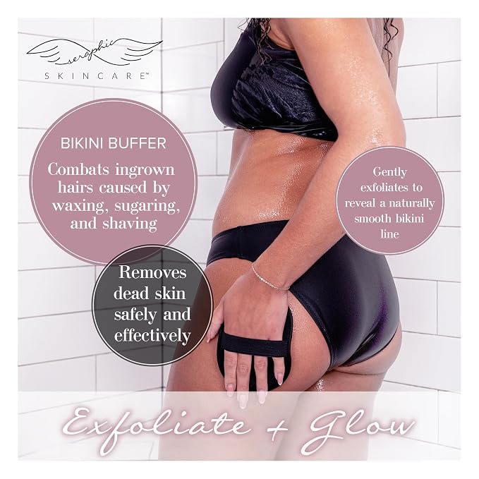 Seraphic Skincare Bikini Buffer – 100% Vegan Viscose Scrub Mitt - Image 2