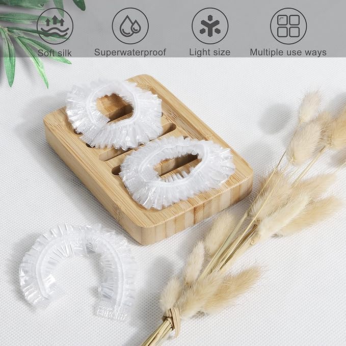 150 PCS Upgrade Disposable Shower Caps. Ceizioes Waterproof Hair Bath Caps. - Image 2
