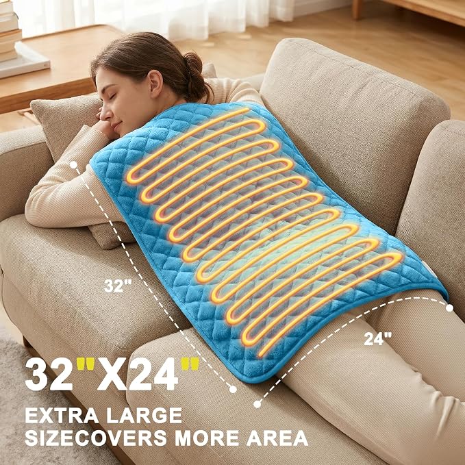 Extra Large Heating Pad for Back Pain 32"x24" King Size XL Electric Heating Pad - Image 2