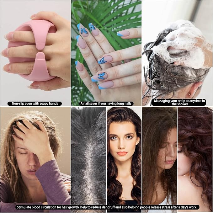 Silicone Scalp Massager Shampoo Brush Hair Scrubber Scalp Brush - Image 5