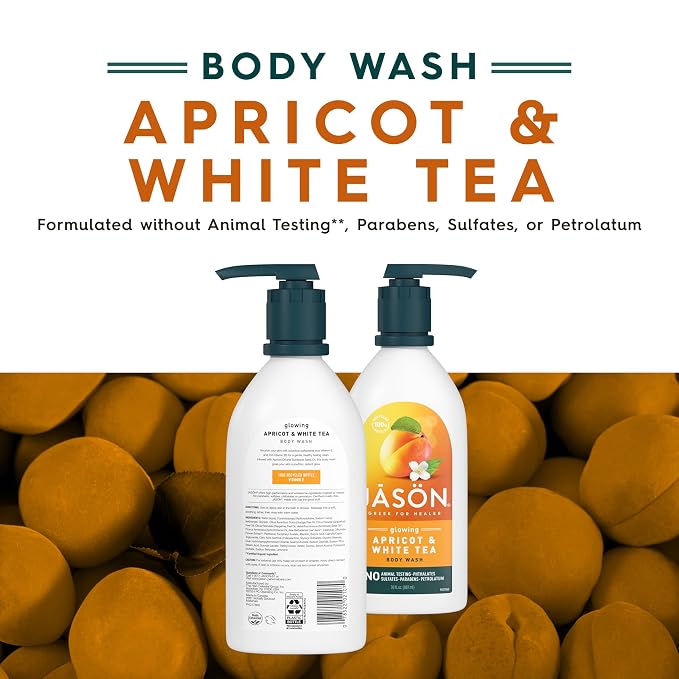 JASON Apricot and White Tea Glowing Body Wash, - Image 2