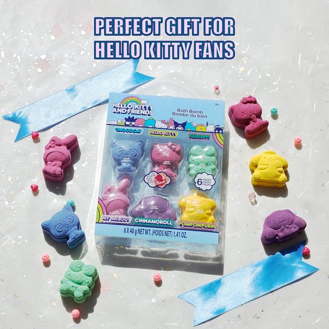 Hello Kitty and Friends Bath Bombs Set, 6 Piece, Bubblegum Scented - Image 7