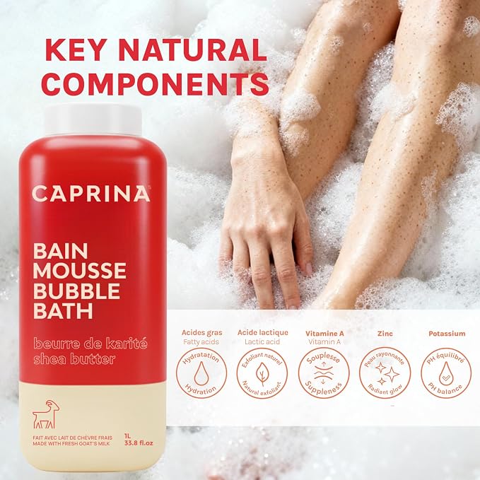 Caprina Fresh Goat’s Milk Bubble Bath, Hydrating Relaxing Foam Bath, - Image 2