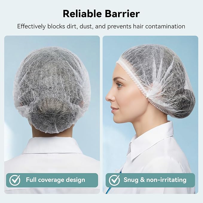 MaopaoBeauty Hair Nets for Food Service Workers -100pcs Disposable Bouffant - Image 6