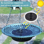 12.3" Hanging Bird Bath with Solar Fountain Bird Bath Bubbler，Birdbath Fountain - Image 4