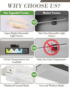 Brushed Nickel Bathroom Vanity Light, 16.5 Inch 10W Dimmable LED Bathroom Light - Image 2