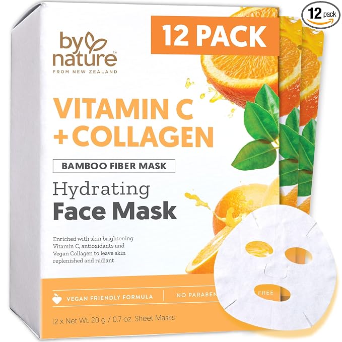 By Nature Vitamin C + Collagen Sheet Face Mask by ByNatureFromNewZealand