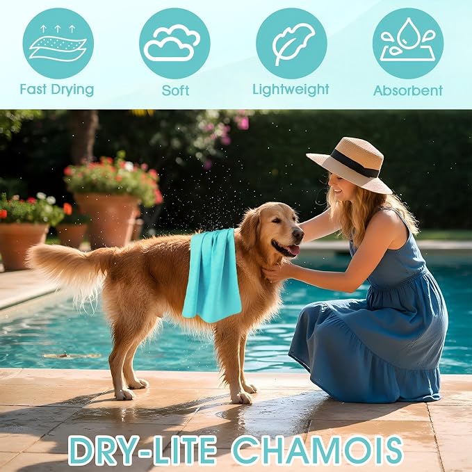 SmoothNovelty 2 Pack Swim Chamois Towel Water Absorbent Quick Dry Towel Shammy - Image 4