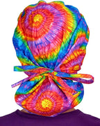 Sparkling EARTH Banded Bouffant Surgical Scrub Ponytail Working Caps and - Image 2