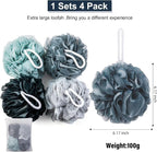 MTDLYICE Loofah Sponge XXL-100g 4 Pack, Bath Sponge Soft Mesh Shower Puff Loofah - Image 3