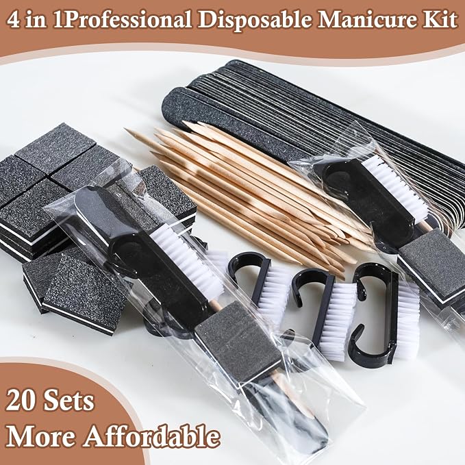 20 Sets Disposable Manicure Kit Basics 4 Piece Nail Kit - Image 5
