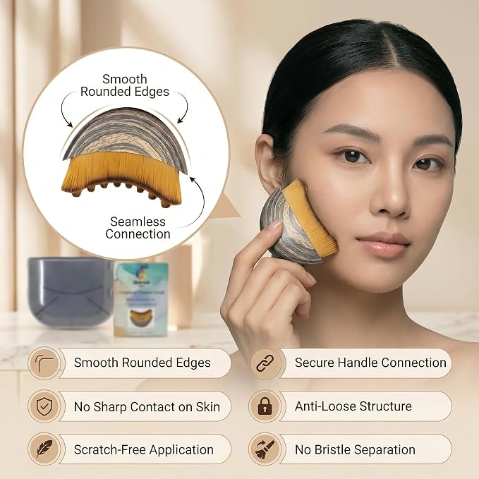 Brenza Lymphatic Contour Face Brush – Facial Sculpting Tool - Image 7