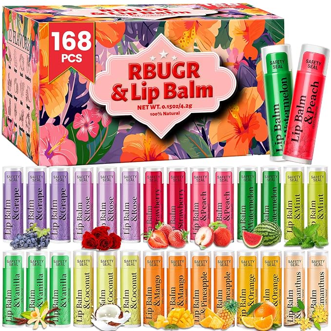 RBUGR 168 Pcs Lip Balm Bulk by RBUGR