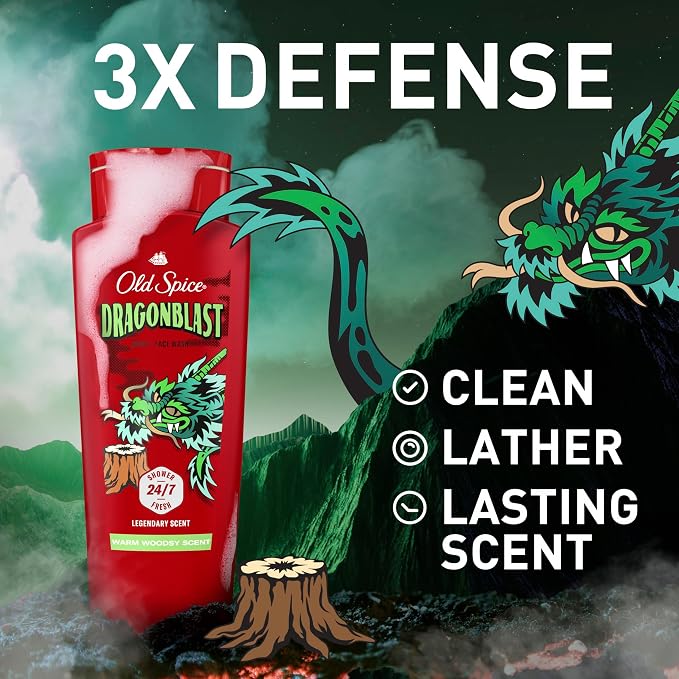 Old Spice Cleansing Body Wash for Men, 3X Defense, 24/7 Shower Fresh - Image 2